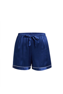 Midnight indigo Short Sleeve and Tap Pants Set In Mulberry Silk - Midnight Core