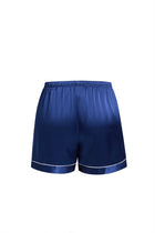 Midnight indigo Short Sleeve and Tap Pants Set In Mulberry Silk - Midnight Core