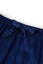 Midnight indigo Short Sleeve and Tap Pants Set In Mulberry Silk - Midnight Core