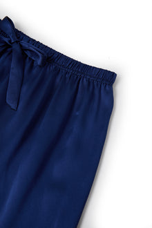Midnight indigo Short Sleeve and Tap Pants Set In Mulberry Silk - Midnight Core