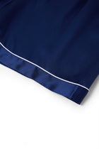 Midnight indigo Short Sleeve and Tap Pants Set In Mulberry Silk - Midnight Core