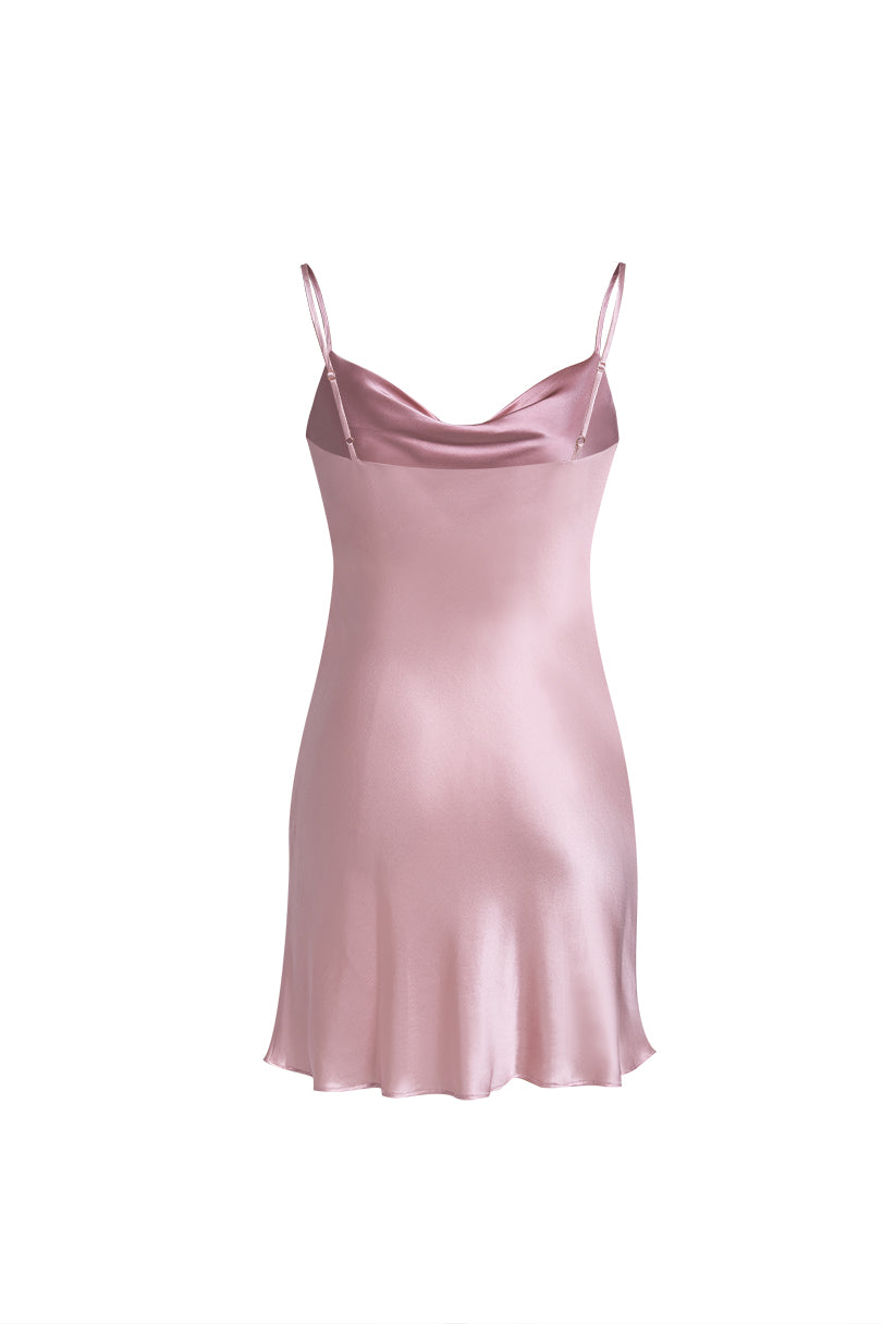 Blushing Skies Slip Dress In Mulberry Silk - Afterglow Rose
