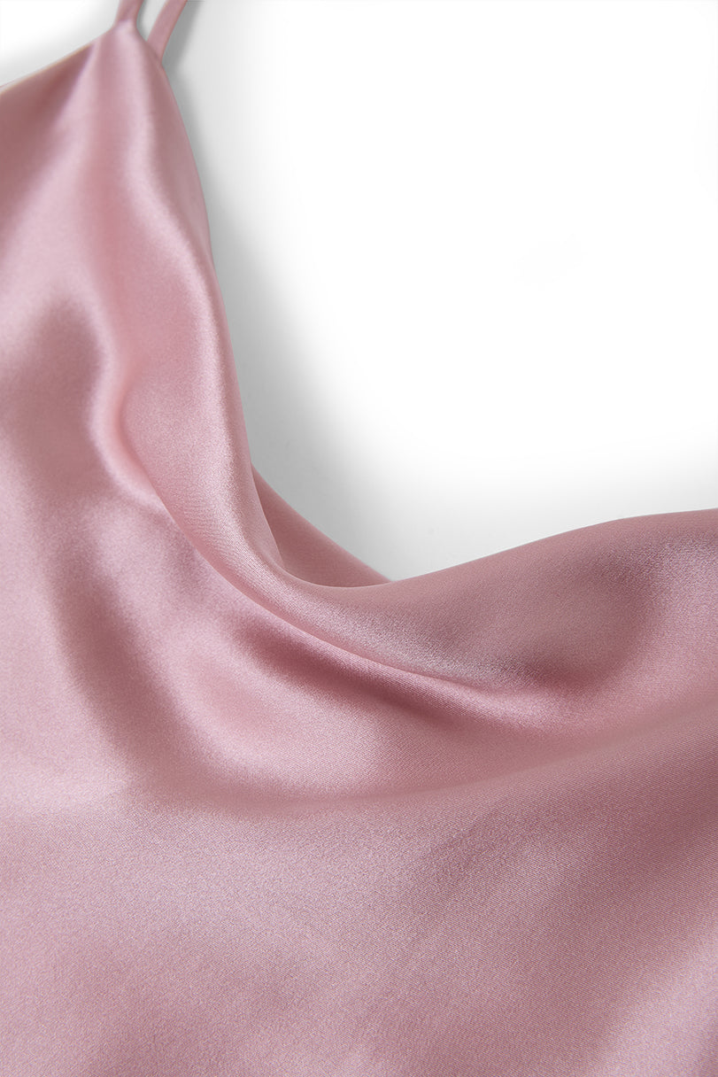 Blushing Skies Slip Dress In Mulberry Silk - Afterglow Rose