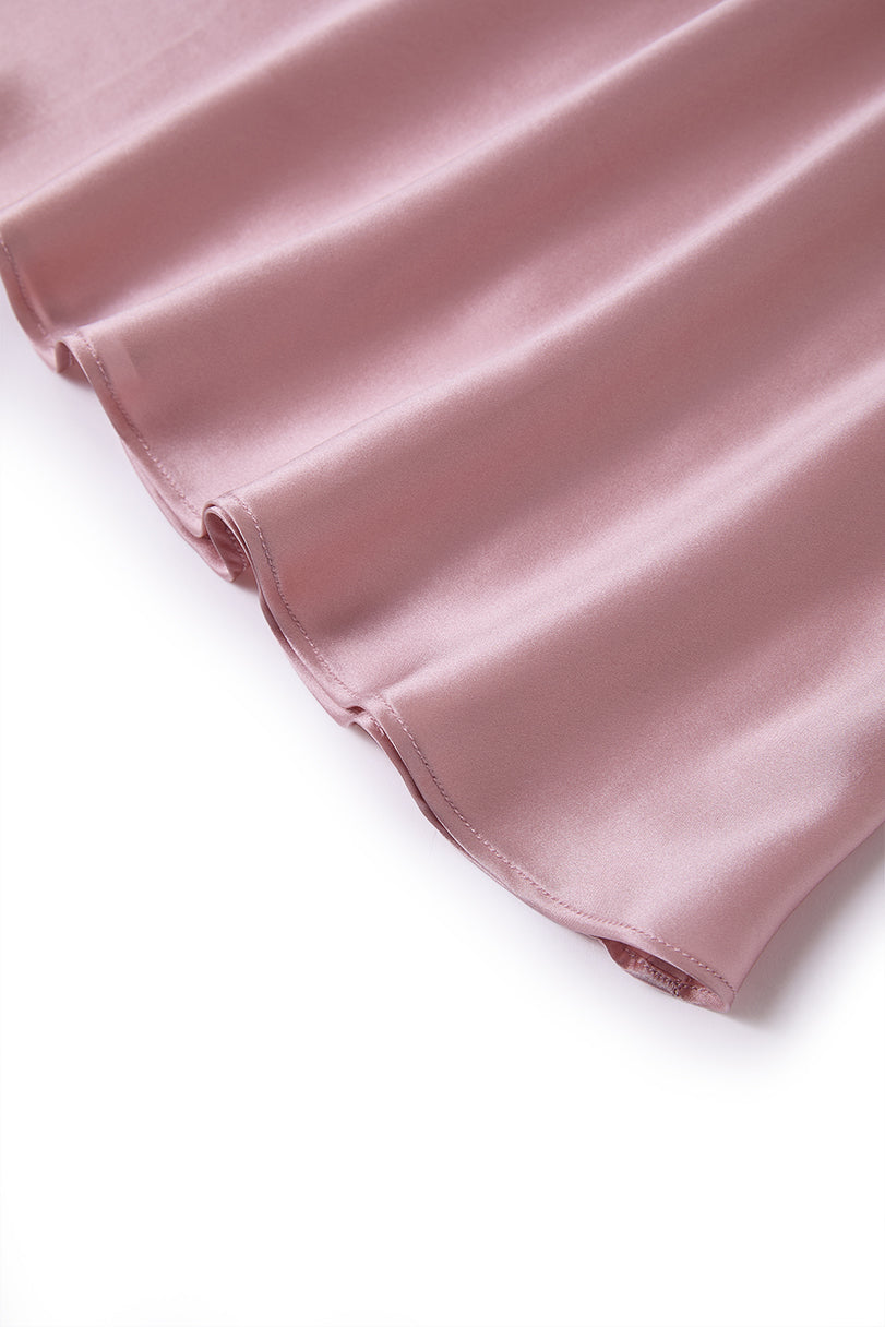 Blushing Skies Slip Dress In Mulberry Silk - Afterglow Rose
