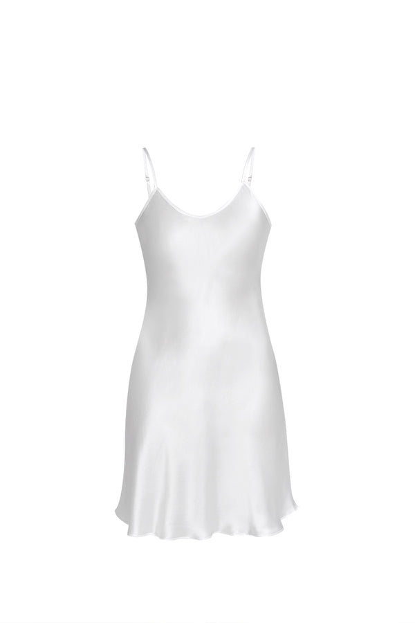 Lunar Glow Slip Dress In Mulberry Silk - Moonbeam