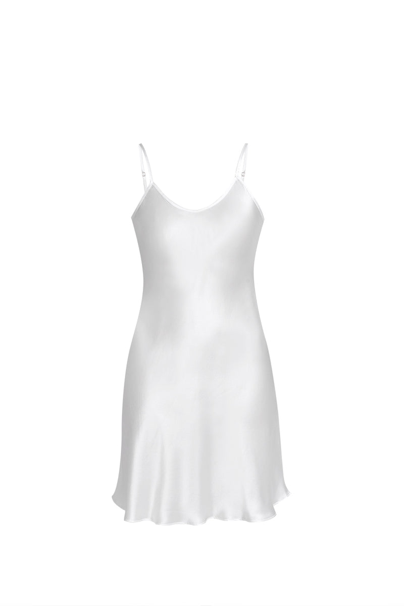 Lunar Glow Slip Dress In Mulberry Silk - Moonbeam