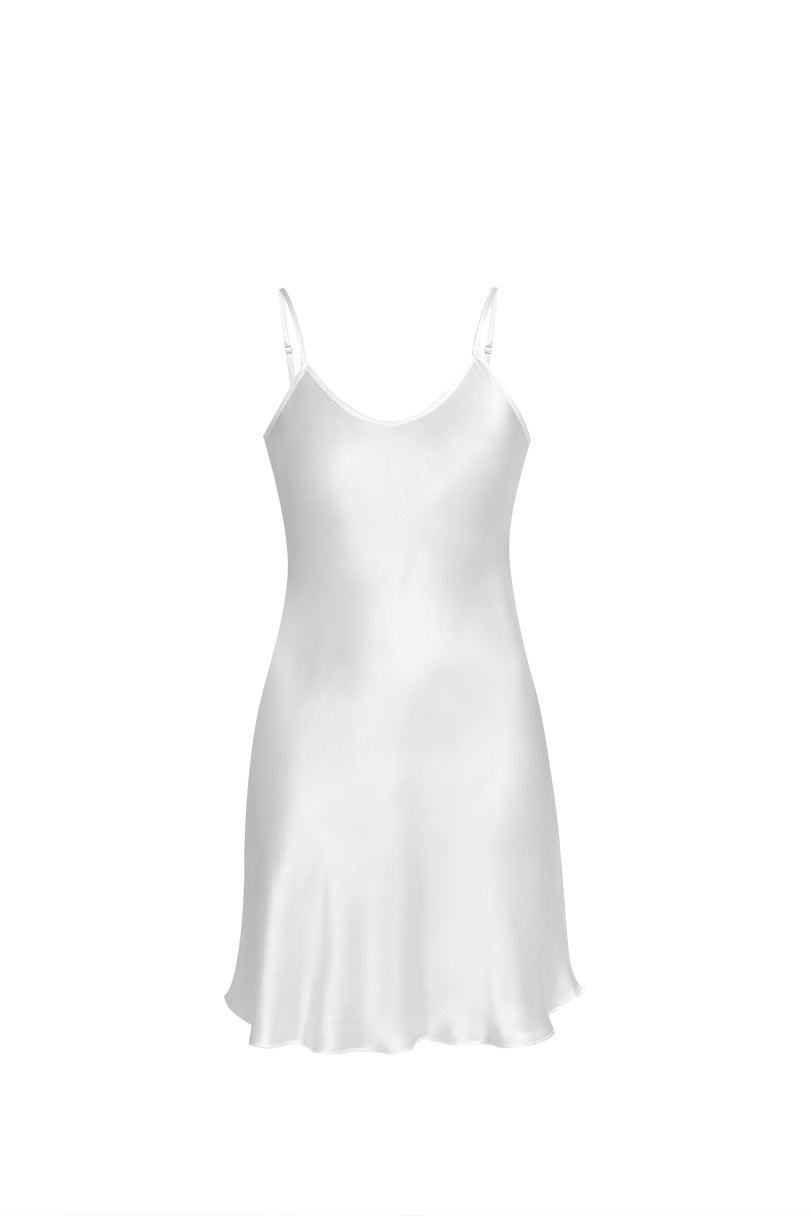 Lunar Glow Slip Dress In Mulberry Silk - Moonbeam