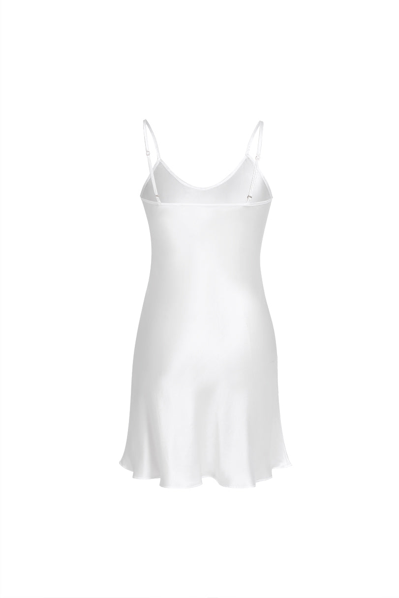 Lunar Glow Slip Dress In Mulberry Silk - Moonbeam