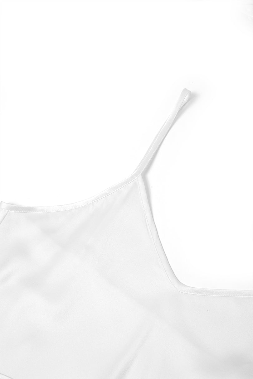 Lunar Glow Slip Dress In Mulberry Silk - Moonbeam