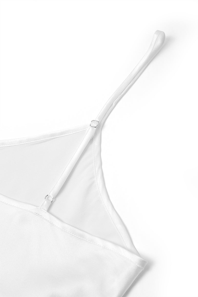 Lunar Glow Slip Dress In Mulberry Silk - Moonbeam