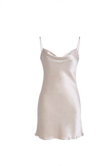 Wheat Shadows Slip Dress In Mulberry Silk - Champagne Breeze