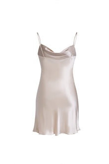 Wheat Shadows Slip Dress In Mulberry Silk - Champagne Breeze