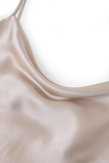 Wheat Shadows Slip Dress In Mulberry Silk - Champagne Breeze