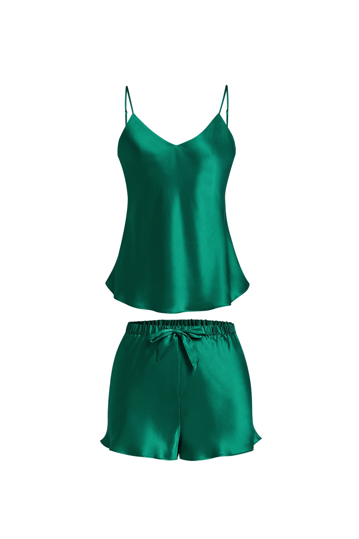 Viridian Lake Cami and Shorts Set In Mulberry Silk - Viridian Depth