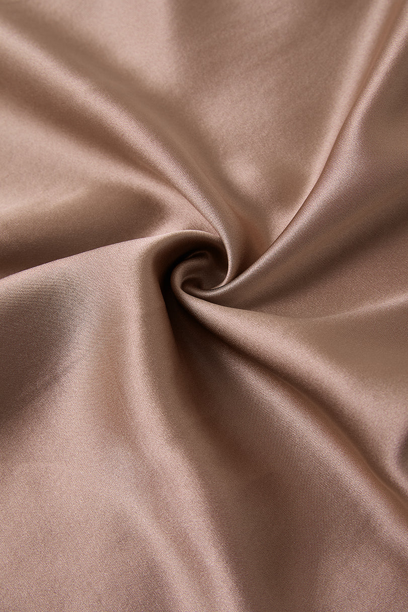 Wheat Shadows Slip Dress In Mulberry Silk - Latte Harvest