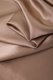Wheat Shadows Slip Dress In Mulberry Silk - Latte Harvest
