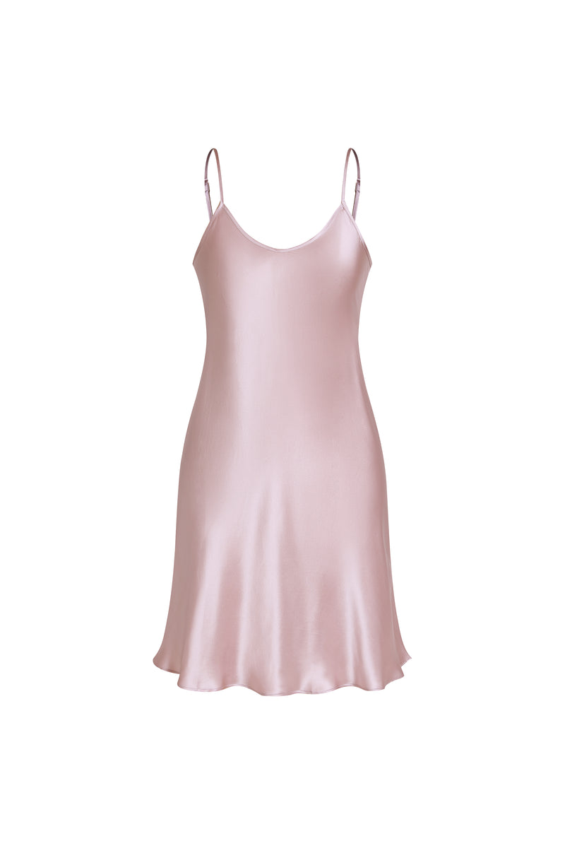 Blushing Skies Slip Dress In Mulberry Silk - Twilight Mauve