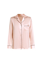 Blushing Skies Silk Pajama Set In Mulberry Silk - Peach Sorbet