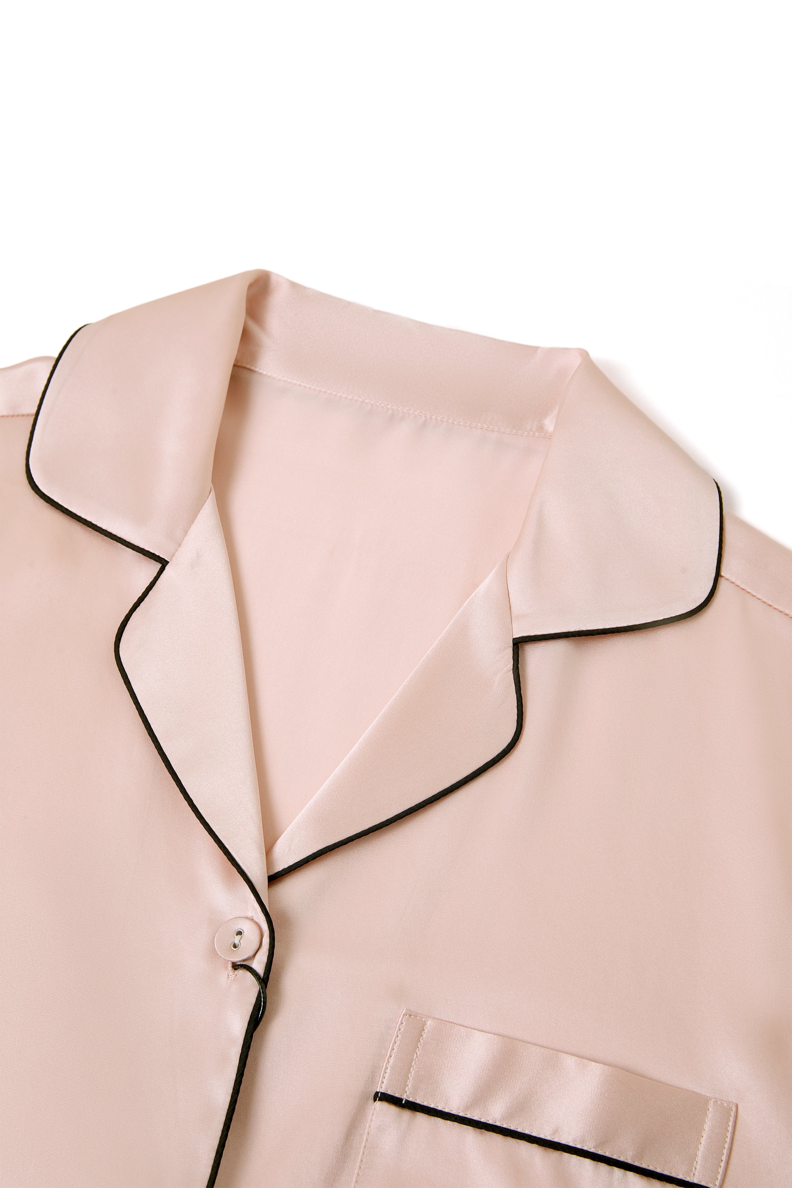 Blushing Skies Silk Pajama Set In Mulberry Silk - Peach Sorbet