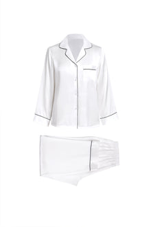 Lunar Glow Silk Pajama Set In Mulberry Silk - Moonbeam