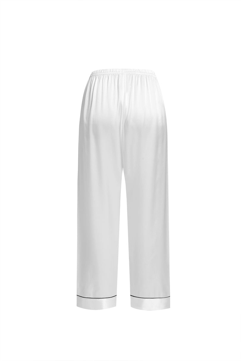 Lunar Glow Silk Pajama Set In Mulberry Silk - Moonbeam