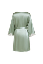 Viridian Lake Robe In Mulberry Silk - Misty Pine