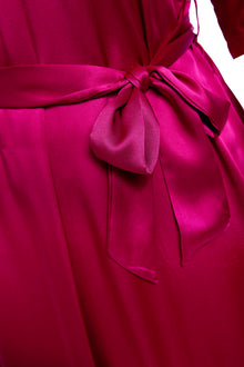 Crimson Maple Robe In Mulberry Silk - Mulled Wine