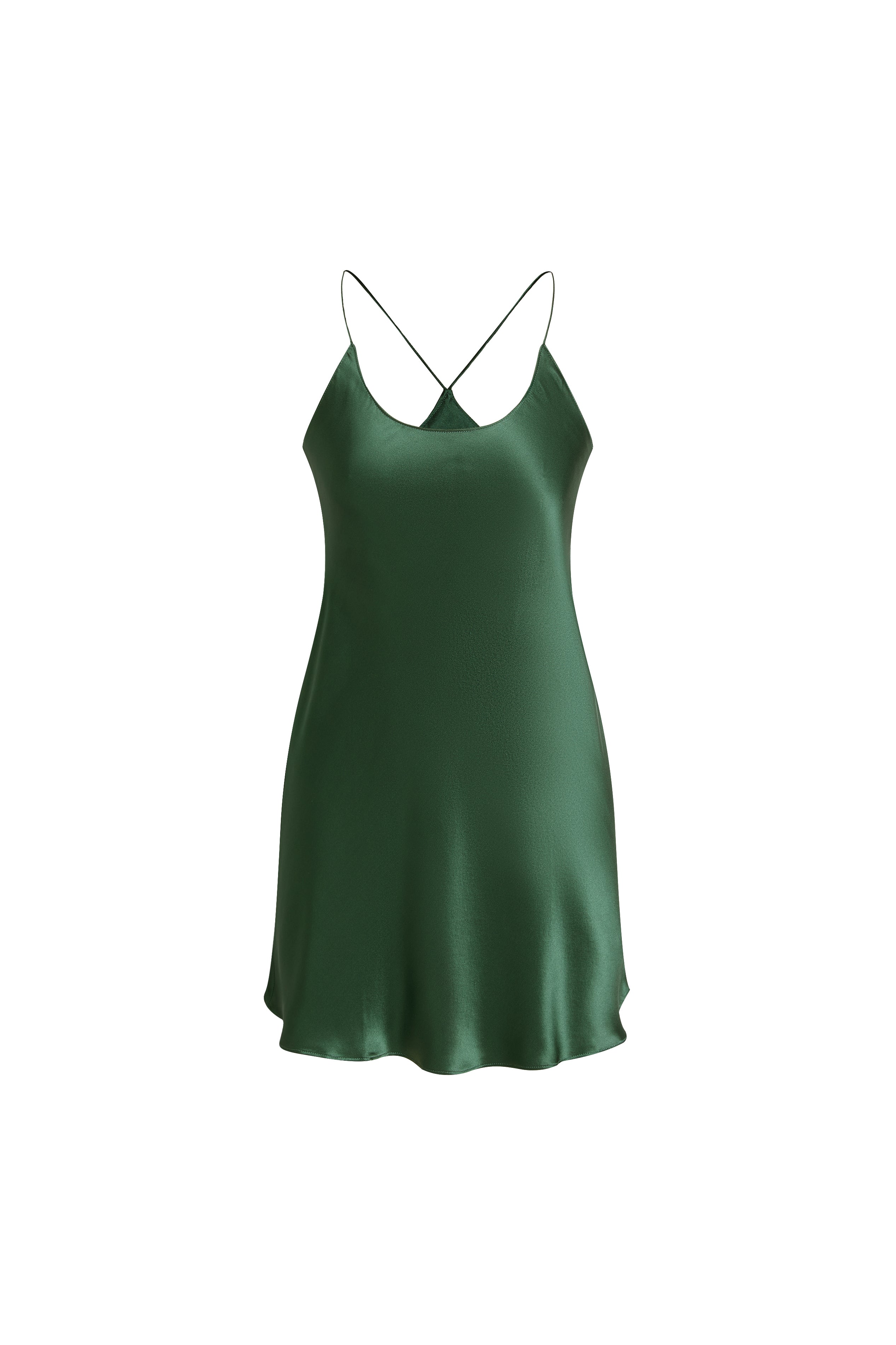 Viridian Lake Chemise and Robe Set In Mulberry Silk - Pine Shadow