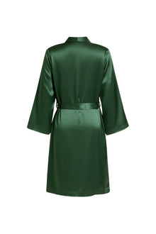 Viridian Lake Chemise and Robe Set In Mulberry Silk - Pine Shadow