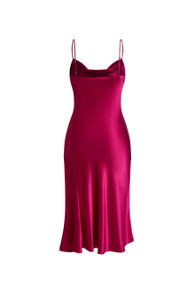 Crimson Maple Slip Dress In Mulberry Silk - Mulled Wine