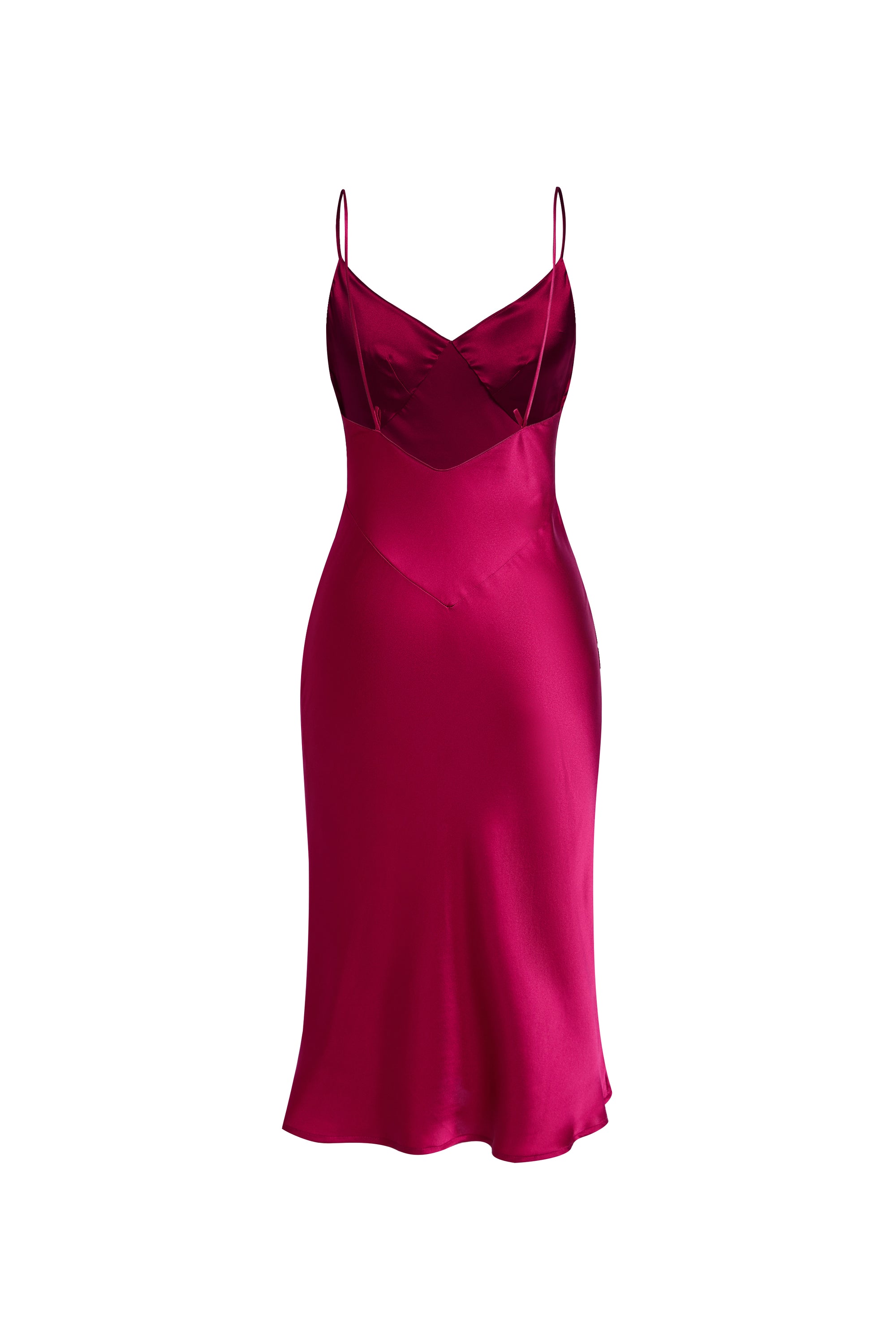 Crimson Maple Slip Dress In Mulberry Silk - Mulled Wine