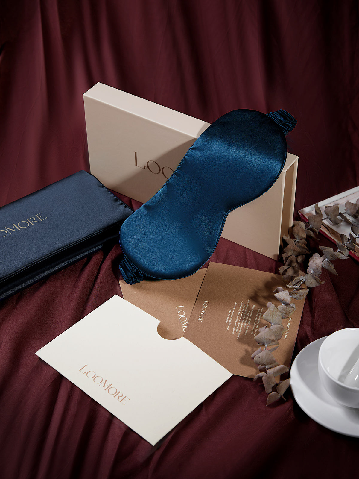 Midnight indigo Eye Mask In Mulberry Silk - Midnight Core