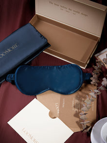 Midnight indigo Eye Mask In Mulberry Silk - Midnight Core