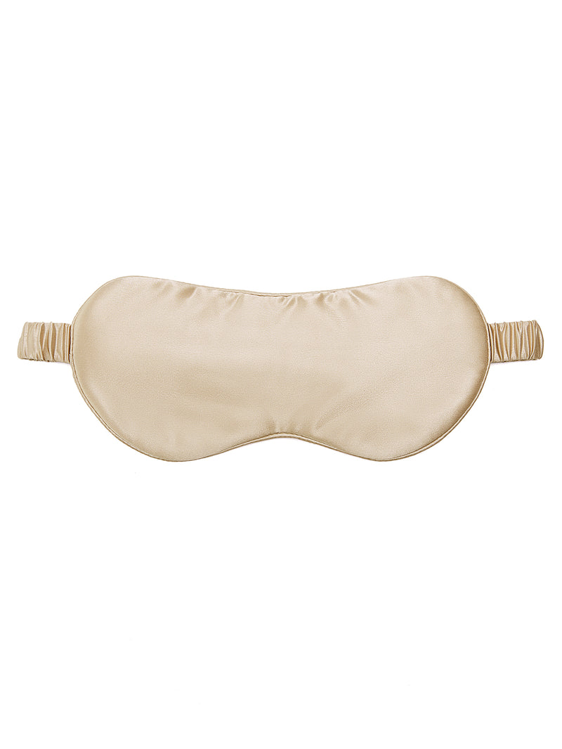 Wheat Shadows Eye Mask In Mulberry Silk - Champagne Breeze