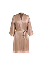 Wheat Shadows Robe In Mulberry Silk - Latte Harvest