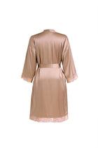 Wheat Shadows Robe In Mulberry Silk - Latte Harvest