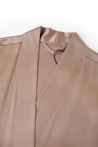 Wheat Shadows Robe In Mulberry Silk - Latte Harvest
