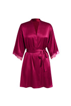 Crimson Maple Robe In Mulberry Silk - Mulled Wine