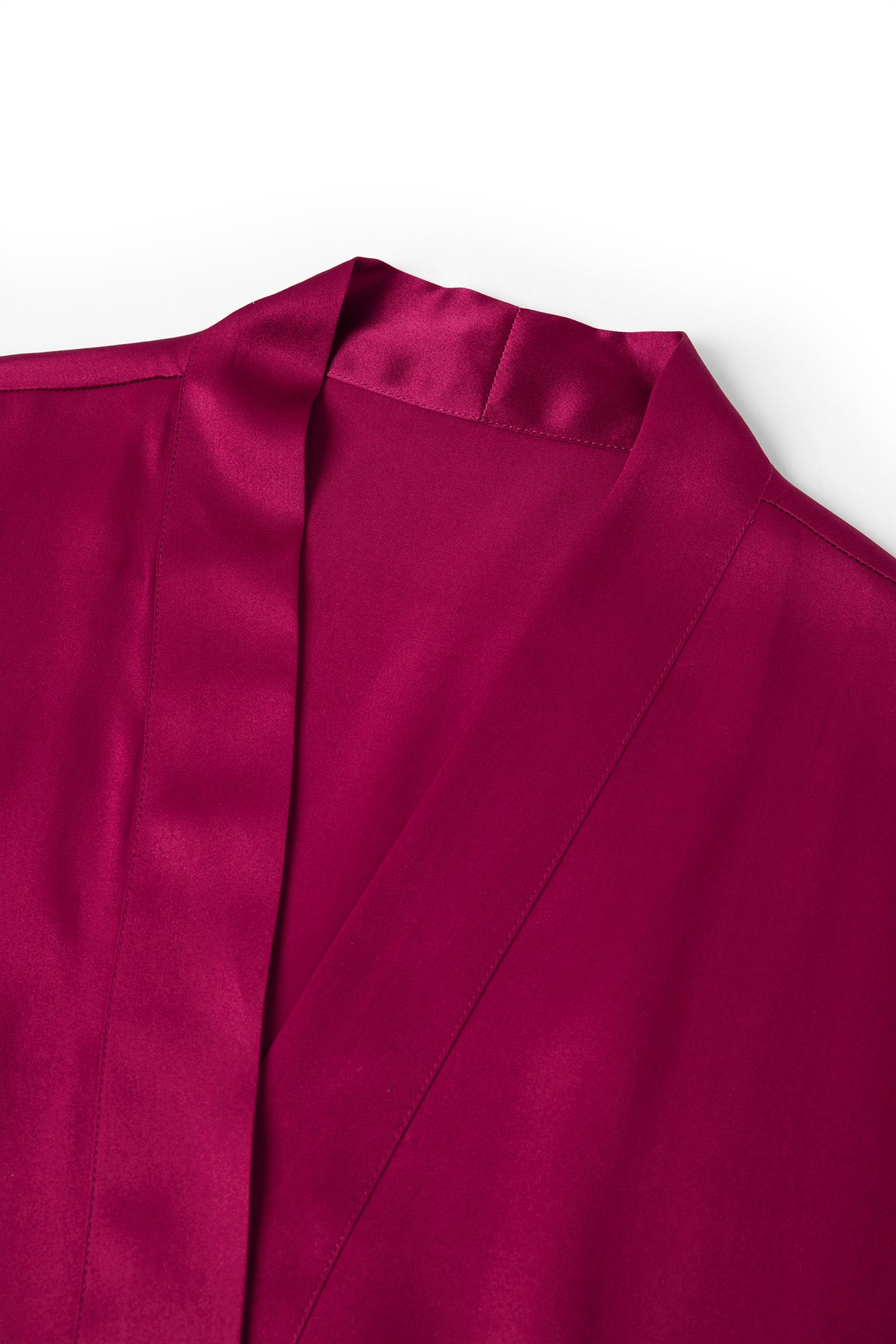 Crimson Maple Robe In Mulberry Silk - Mulled Wine