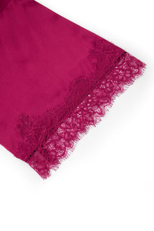 Crimson Maple Robe In Mulberry Silk - Mulled Wine