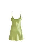 Viridian Lake Slip Dress In Mulberry Silk - Lichen Moss