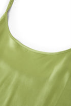 Viridian Lake Slip Dress In Mulberry Silk - Lichen Moss