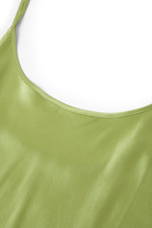 Viridian Lake Slip Dress In Mulberry Silk - Lichen Moss