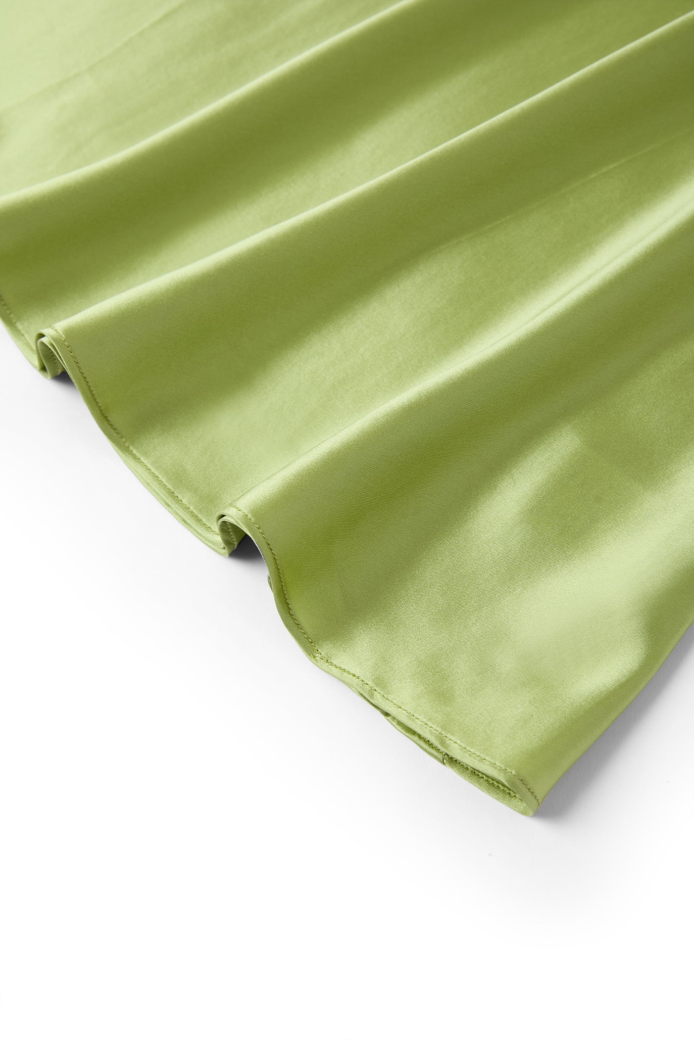 Viridian Lake Slip Dress In Mulberry Silk - Lichen Moss