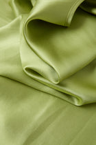 Viridian Lake Slip Dress In Mulberry Silk - Lichen Moss