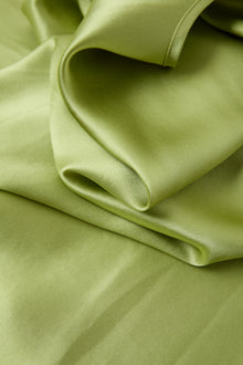 Viridian Lake Slip Dress In Mulberry Silk - Lichen Moss