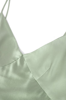 Viridian Lake Midi Slip Dress In Mulberry Silk - Misty Pine