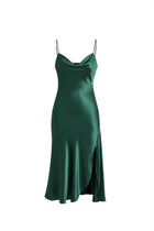 Viridian Lake Midi Slip Dress In Mulberry Silk - Pine Shadow