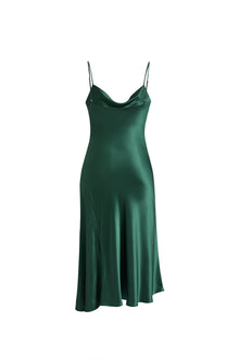 Viridian Lake Midi Slip Dress In Mulberry Silk - Pine Shadow