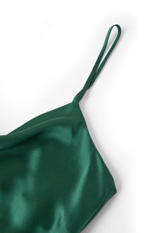 Viridian Lake Midi Slip Dress In Mulberry Silk - Pine Shadow